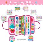 Montessori Busy Book for Kids Pink - Educational Activity Toy